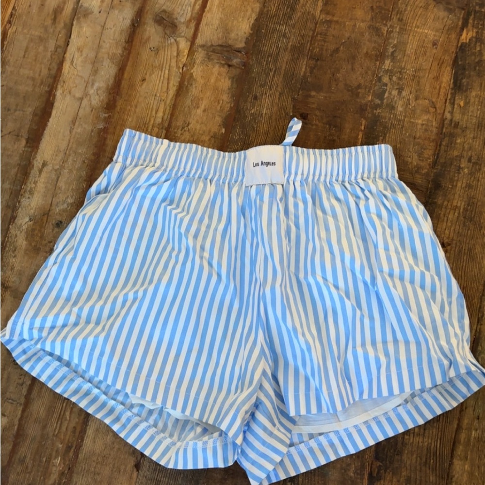 Los Angeles Blue & White Striped High-Waist Women’s Shorts